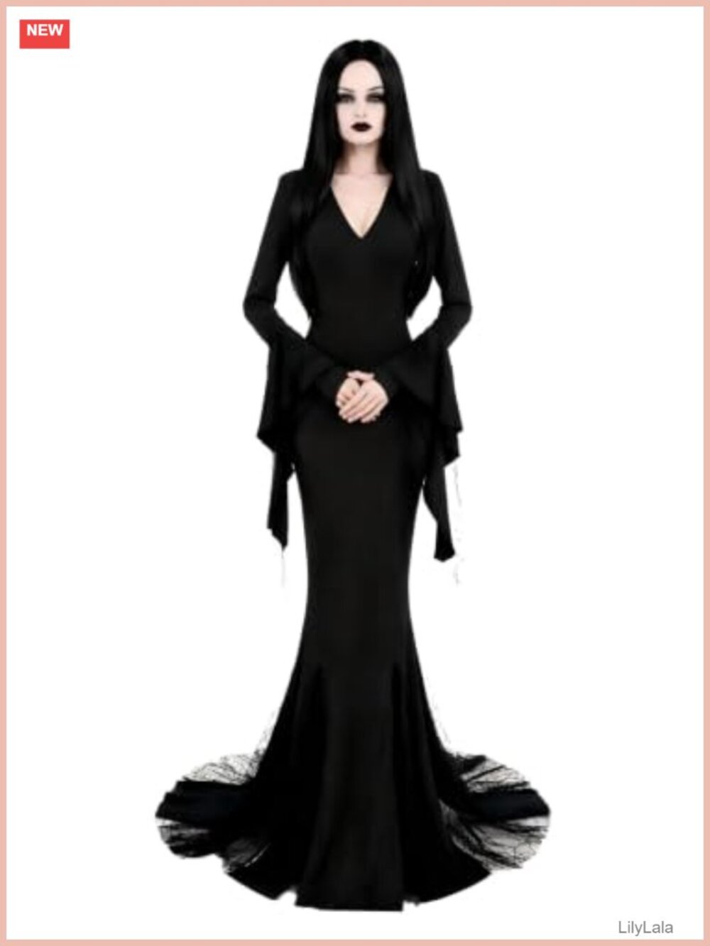 Vintage Gothic Long Dress Witch Cosplay Halloween Costume